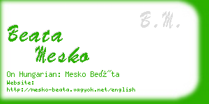 beata mesko business card